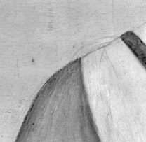 IRR detail of shoulder from Raphael, Saint Catherine