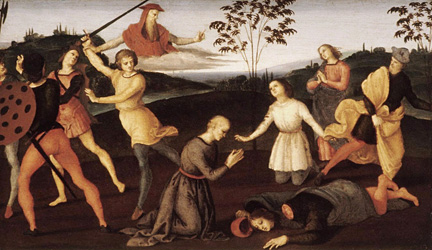 Raphael, Saint Jerome Saving Silvanus and Punishing the Heretic Sabianus, about 1502-3