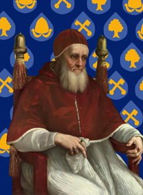 Reconstruction from Raphael, Portrait of Pope Julius II