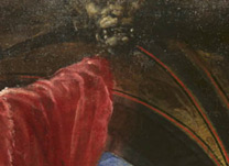 Titian: Detail of lion's head in vault from 'Diana and Actaeon'.
