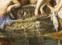 Titian: Detail of gorgon's head from 'Diana and Actaeon'.