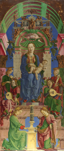 Cosimo Tura: 'The Virgin and Child Enthroned'.