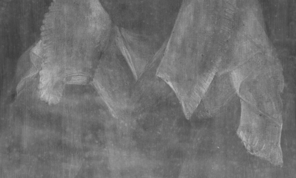 Jan van Eyck: 'Margaret, the Artist's Wife', 1439, detail of X-radiograph