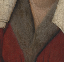 Jan van Eyck: 'Margaret, the Artist's Wife', 1439, detail before cleaning