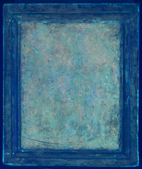 Jan van Eyck: 'Margaret, the Artist's Wife', 1439, Ultraviolet fluorescence photograph of the marbled reverse.