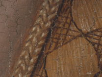 Jan van Eyck, 'Margaret, the Artist's Wife', 1439, photomicrograph of her hair