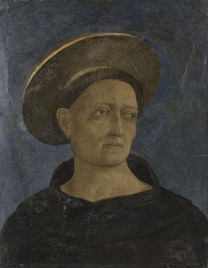 Domenico Veneziano: 'Head of a Tonsured, Beardless Saint'.