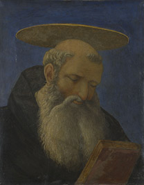 Domenico Veneziano: 'Head of a Tonsured, Bearded Saint'.
