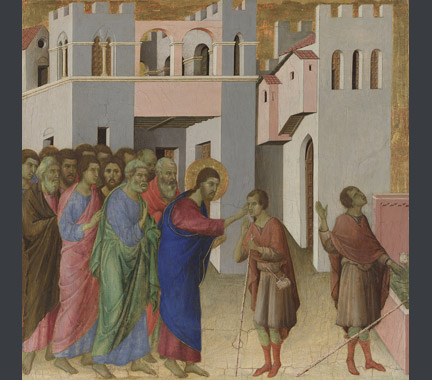 Duccio: 'The Healing of the Man born Blind'.