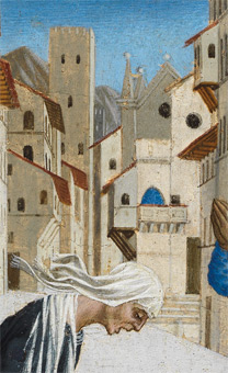 Domenico Veneziano: Detail of church in background from 'A Miracle of Saint Zenobius'.