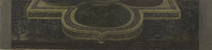 Domenico Veneziano: Detail showing the meadow setting in 'The Virgin and Child Enthroned'.