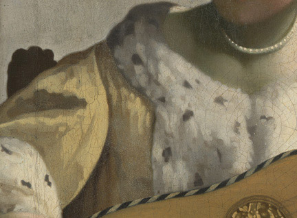 Detail from Vermeer, 'The Guitar Player', about 1672. On loan from English Heritage, The Iveagh Bequest (Kenwood) © English Heritage