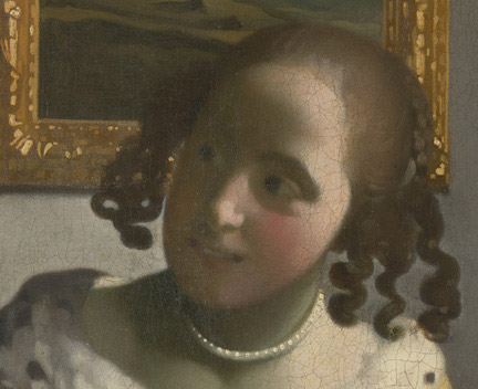 Detail from Johannes Vermeer, 'The Guitar Player', about 1672. On loan from English Heritage, The Iveagh Bequest (Kenwood) © English Heritage