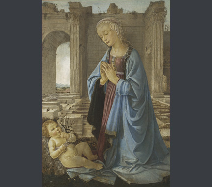 Andrea del Verrocchio: 'The Virgin adoring the Infant Christ ('The Ruskin Madonna').
