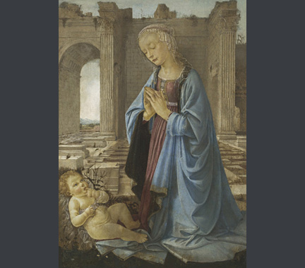 Andrea del Verrocchio: 'The Virgin adoring the Infant Christ ('The Ruskin Madonna').