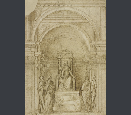 Alvise Vivarini: 'The Virgin and Child Enthroned in a Chapel'.