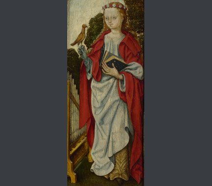 Detail from Workshop of the Master od ther Saint Bartholomew Altarpiece, ' The Virgin and Child in Glory with Saints', about 1512